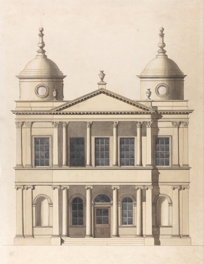 Design for a Church: Elevation of West Front by Paul Sandby